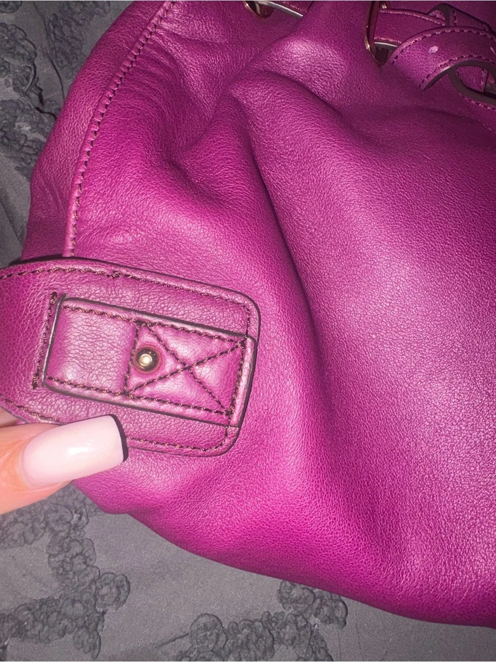 Women's Leather KOOBA LARGE Shoulder Bag in Deep Berry - Stylish Everyday Tote